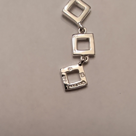 Sterling Silver Geometric Dangle Earrings - Picture 3 of 4